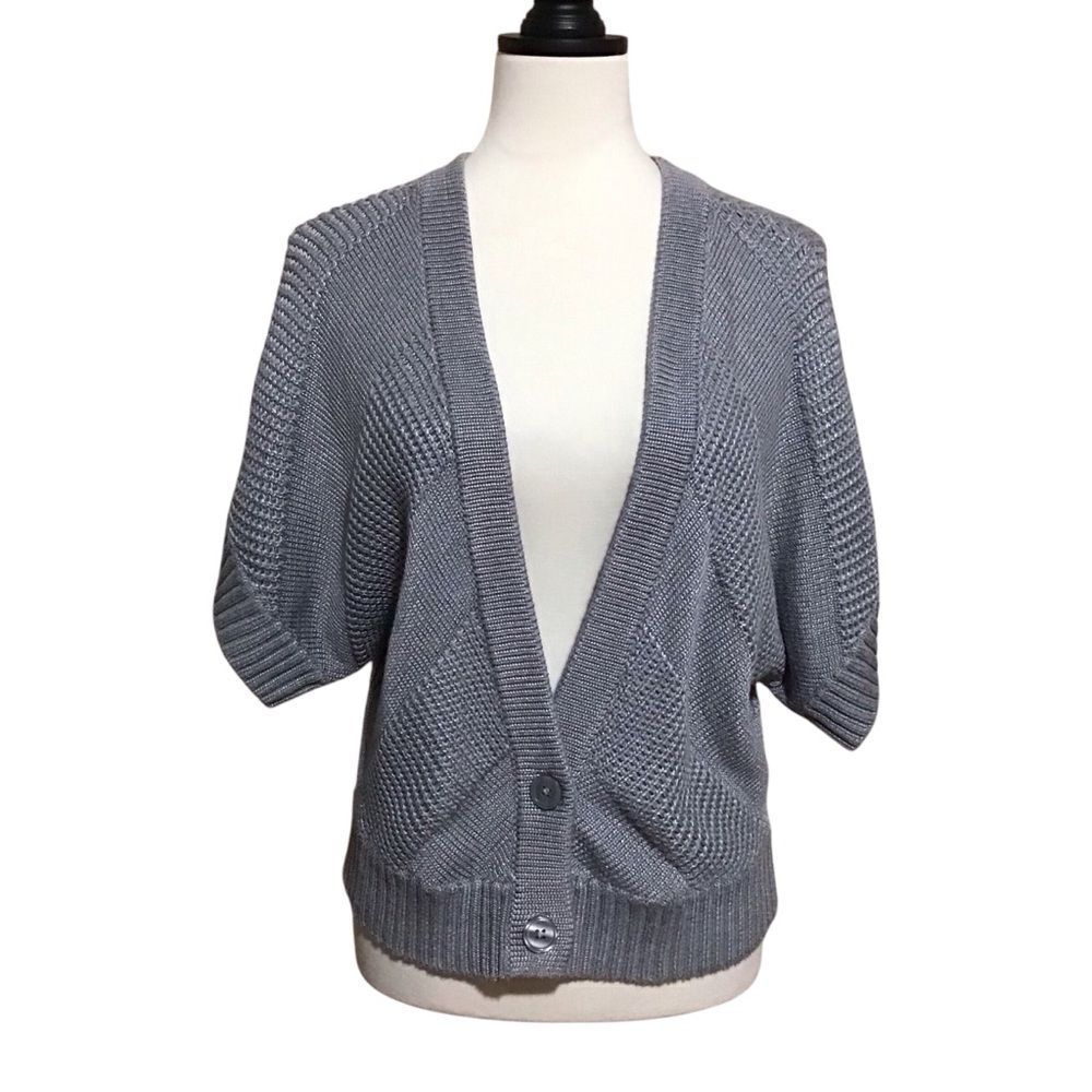 Worthington Gray Short 2 Button Cardigan Sweater XL